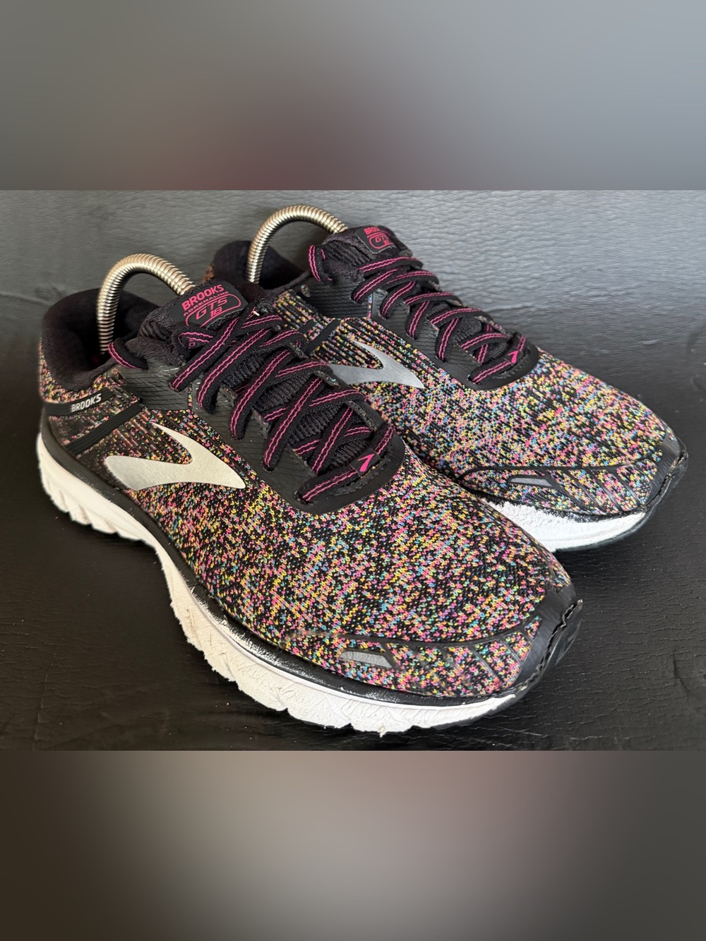 Brooks Women's Black Multicolor Knit Running Sneakers